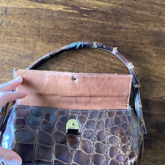 Vintage reptile (alligator?) skin bag by Garbor - Picture 2 of 5